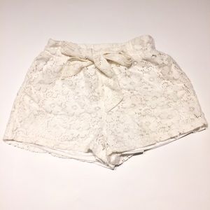 Charlotte Russe Front-Tie White Shorts